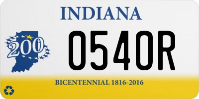 IN license plate 054OR