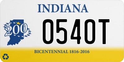 IN license plate 054OT