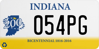 IN license plate 054PG