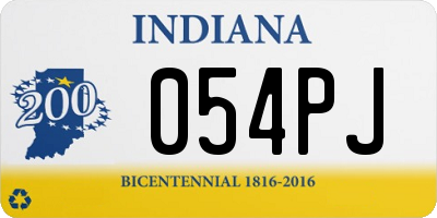 IN license plate 054PJ