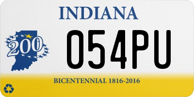 IN license plate 054PU