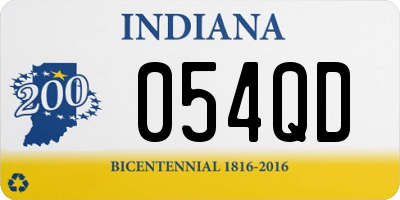 IN license plate 054QD