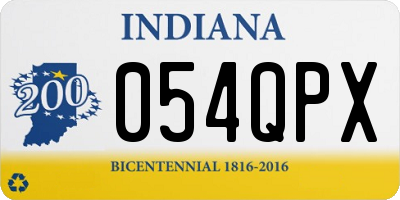 IN license plate 054QPX