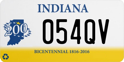 IN license plate 054QV