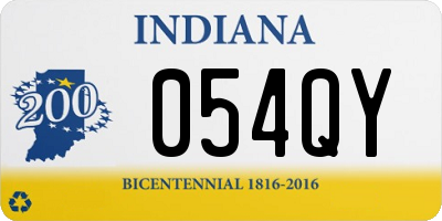 IN license plate 054QY