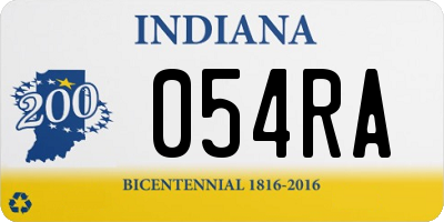 IN license plate 054RA