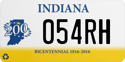 IN license plate 054RH