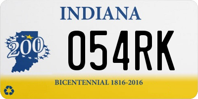 IN license plate 054RK