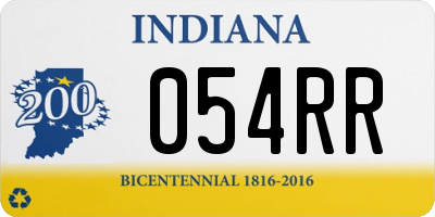 IN license plate 054RR