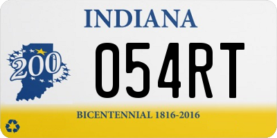 IN license plate 054RT