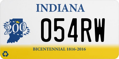 IN license plate 054RW