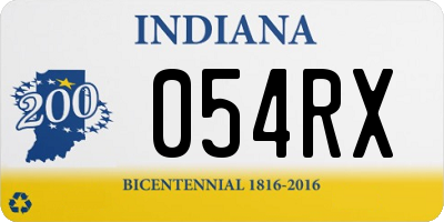 IN license plate 054RX