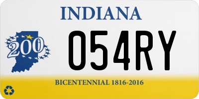 IN license plate 054RY