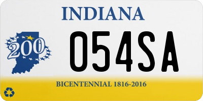 IN license plate 054SA