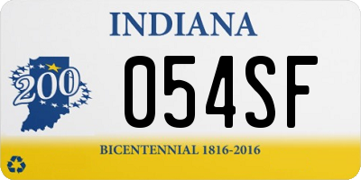 IN license plate 054SF