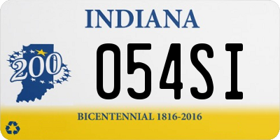 IN license plate 054SI