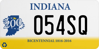 IN license plate 054SQ