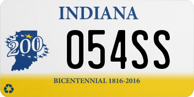 IN license plate 054SS