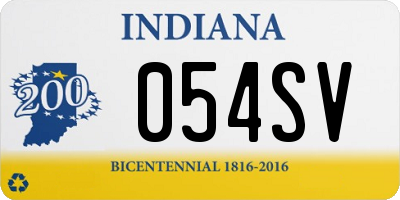 IN license plate 054SV