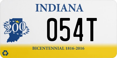 IN license plate 054T