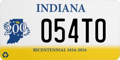IN license plate 054TO