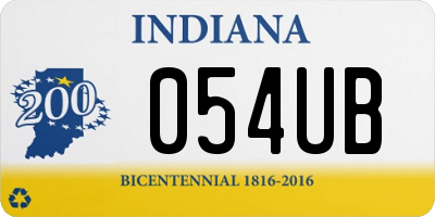 IN license plate 054UB