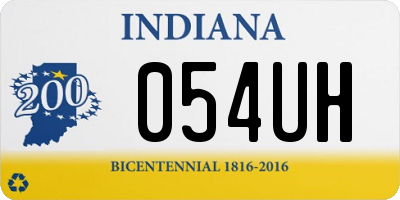 IN license plate 054UH
