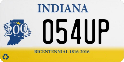 IN license plate 054UP