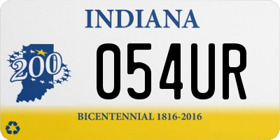 IN license plate 054UR