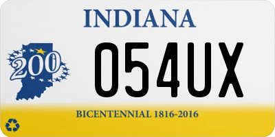 IN license plate 054UX