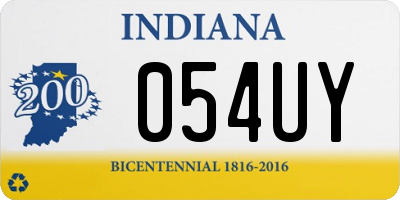 IN license plate 054UY