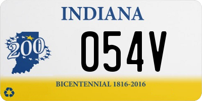 IN license plate 054V