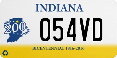 IN license plate 054VD