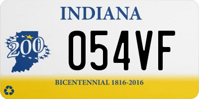 IN license plate 054VF