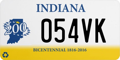 IN license plate 054VK