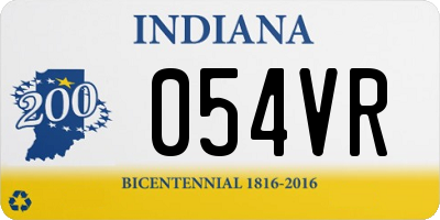 IN license plate 054VR