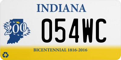 IN license plate 054WC