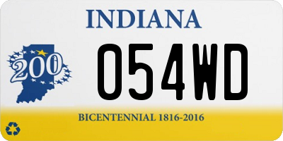 IN license plate 054WD