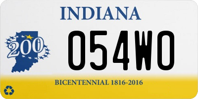 IN license plate 054WO
