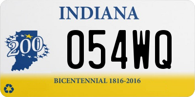 IN license plate 054WQ