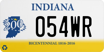 IN license plate 054WR