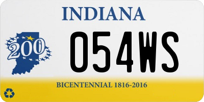 IN license plate 054WS