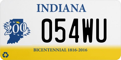 IN license plate 054WU