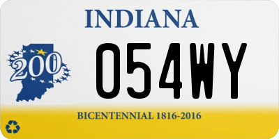 IN license plate 054WY