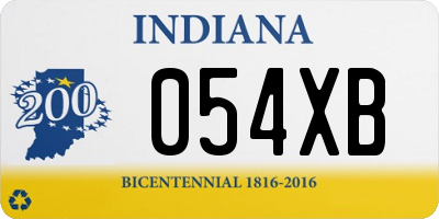 IN license plate 054XB