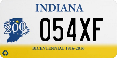 IN license plate 054XF