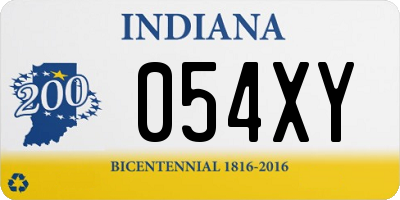 IN license plate 054XY