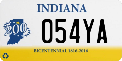 IN license plate 054YA