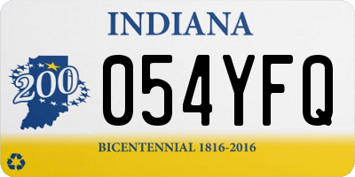 IN license plate 054YFQ