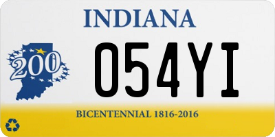 IN license plate 054YI